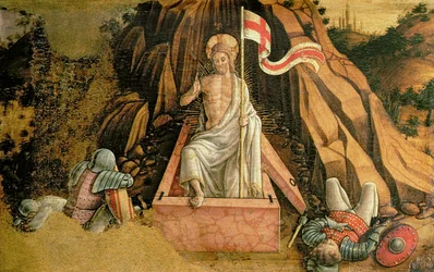 Die Auferstehung, rechter Predella-Panel vom San Silvestro Polyptychon, 1468